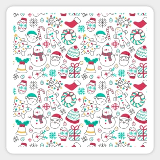 Christmas Pattern Seamless Retro Design Sticker